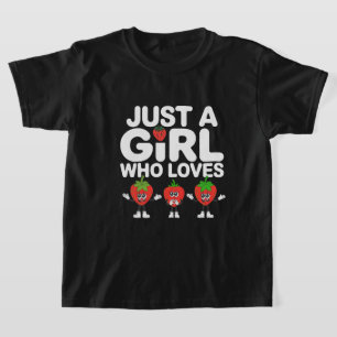 T-shirt Juste une fille qui aime les fraises amatrice de f