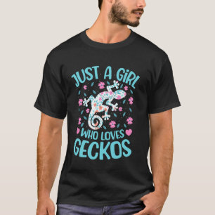 T-shirt Juste une fille qui aime les geckos floral femmes