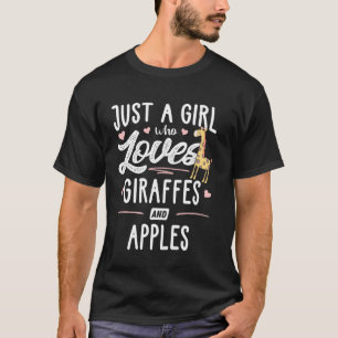T-shirt Juste Une Fille Qui Aime Les Girafes Et Les Pommes