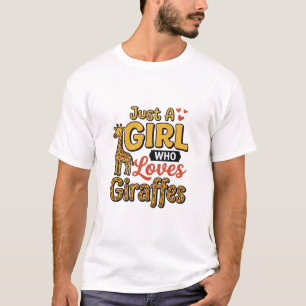 T-shirt Juste Une Fille Qui Aime Les Girafes Vintage Vecto