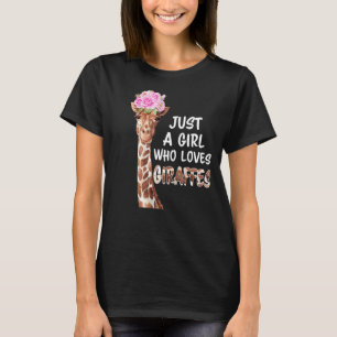 T-shirt Juste Une Fille Qui Aime Les Giraffes Femmes Fille