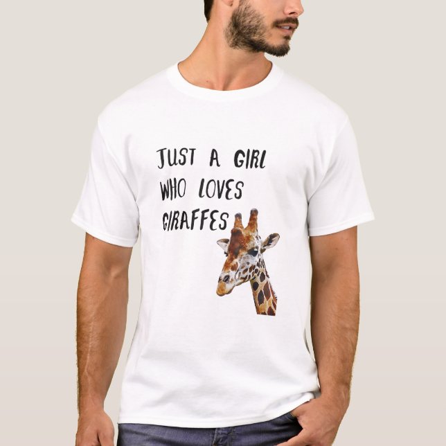 T-shirt Juste Une Fille Qui Aime Les Giraffes Mignonne Gir (Devant)