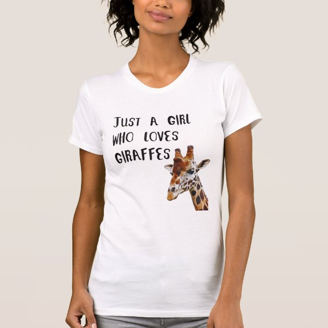 T-shirt Juste Une Fille Qui Aime Les Giraffes Mignonne Gir (Devant)
