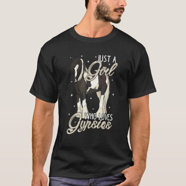T-shirt Juste Une Fille Qui Aime Les Gitans Black Pinto Gi (Devant)