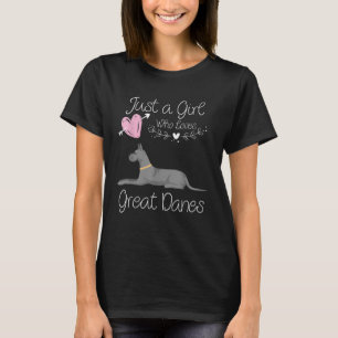 T-shirt Juste une fille qui aime les grands Danois
