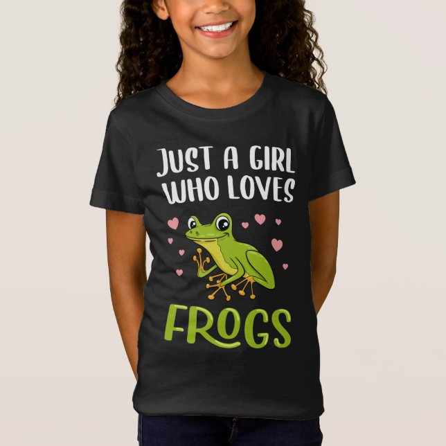 T-Shirt Juste une fille qui aime les grenouilles (Devant)