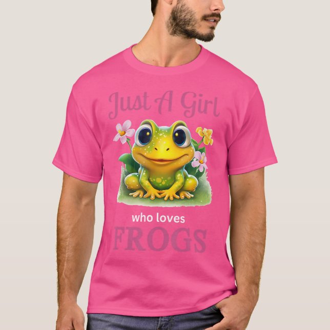 T-shirt Juste une fille qui aime les grenouilles (Devant)