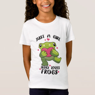 T-Shirt Juste une fille qui aime les grenouilles mignonne 