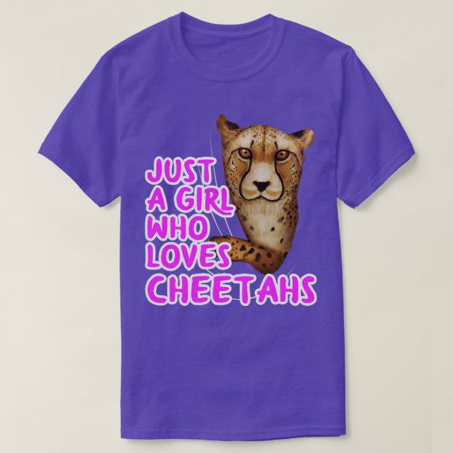 T-shirt Juste une fille qui aime les guépards (Design devant)