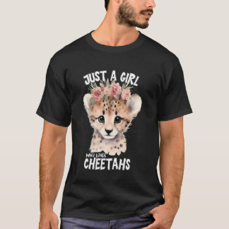 T-shirt Juste une fille qui aime les guépards Anniversaire