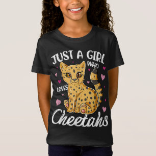 T-Shirt Juste une fille qui aime les guépards Heart Chee