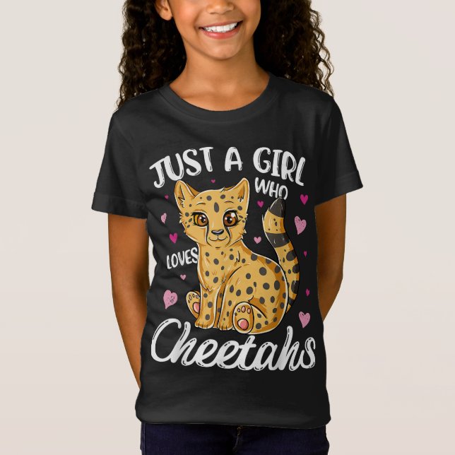 T-Shirt Juste une fille qui aime les guépards | Heart Chee (Devant)