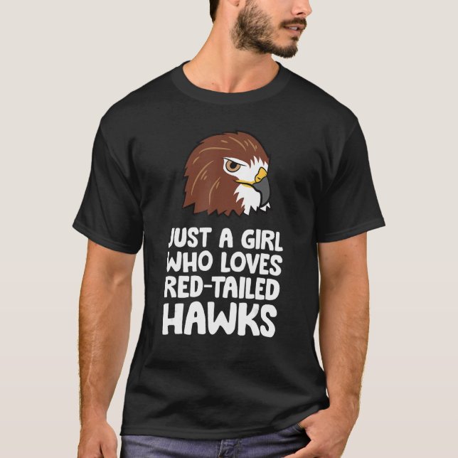 T-shirt Juste une fille qui aime les Hawks à queue rouge (Devant)