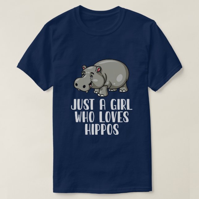 T-shirt Juste Une Fille Qui Aime Les Hippopotames (Design devant)