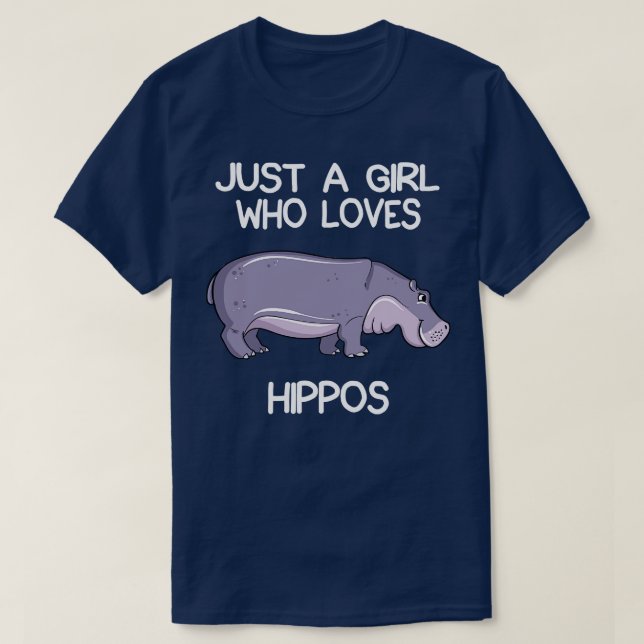 T-shirt Juste Une Fille Qui Aime Les Hippopotames (Design devant)