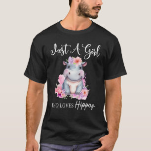 T-shirt Juste une fille qui aime les hippopotames 1