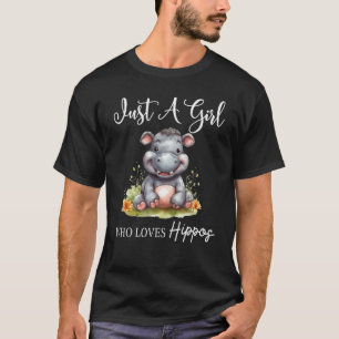 T-shirt Juste une fille qui aime les hippopotames 7