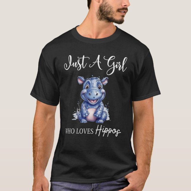 T-shirt Juste une fille qui aime les hippopotames 9 (Devant)