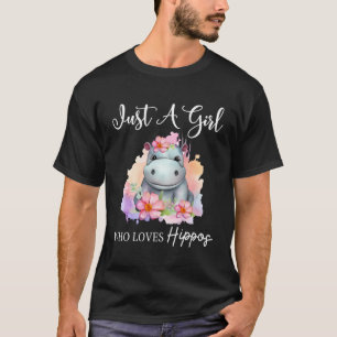 T-shirt Juste Une Fille Qui Aime Les Hippopotames Adorable