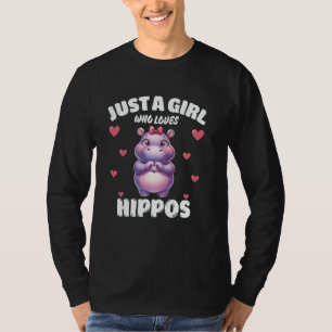 T-shirt Juste une fille qui aime les hippopotames, amateur