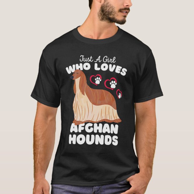 T-shirt Juste Une Fille Qui Aime Les Hounds Afghans Mignon (Devant)