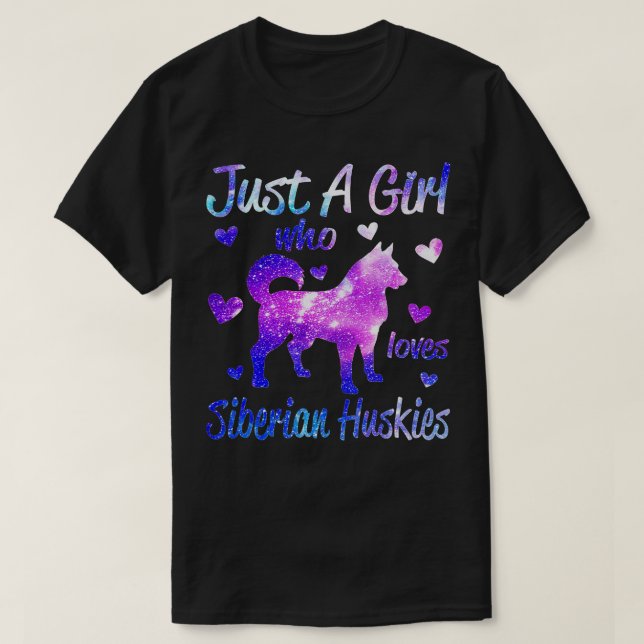 T-shirt Juste Une Fille Qui Aime Les Huskies Sibériens Chi (Design devant)