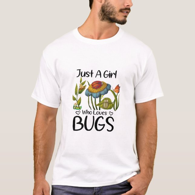T-shirt Juste une fille qui aime les insectes (Devant)