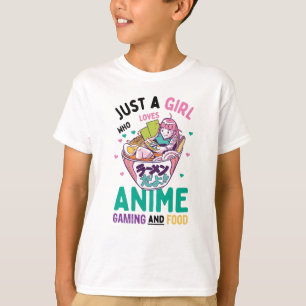 T-shirt Juste une fille qui aime les jeux d'animation et l