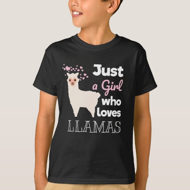 T-shirt Juste une fille qui aime les lamas (Devant)