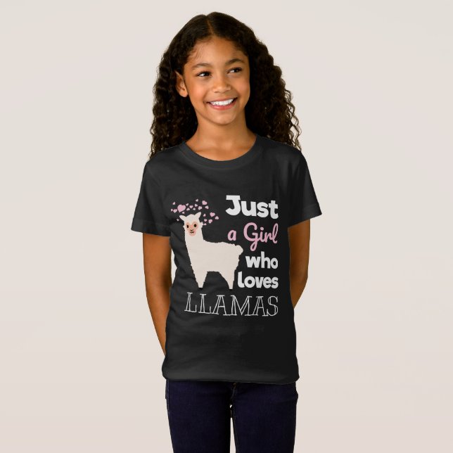 T-Shirt Juste une fille qui aime les lamas (Devant entier)