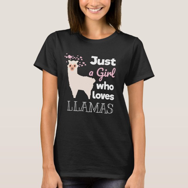 T-shirt Juste une fille qui aime les lamas (Devant)