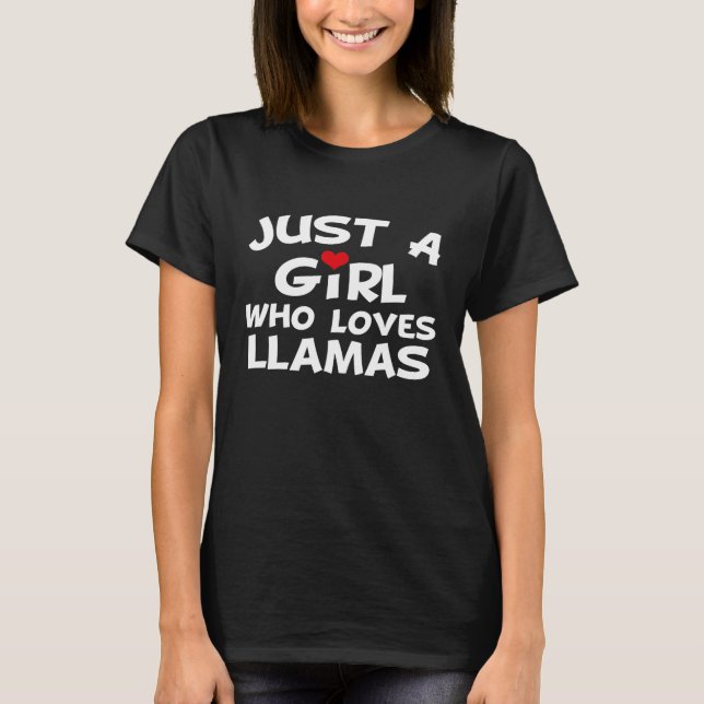 T-shirt Juste une fille qui aime les lamas (Devant)