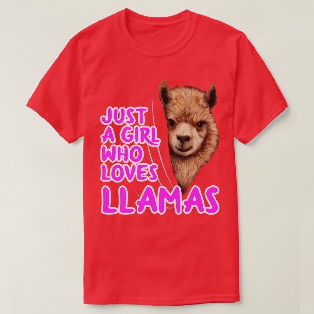 T-shirt Juste une fille qui aime les lamas (Design devant)