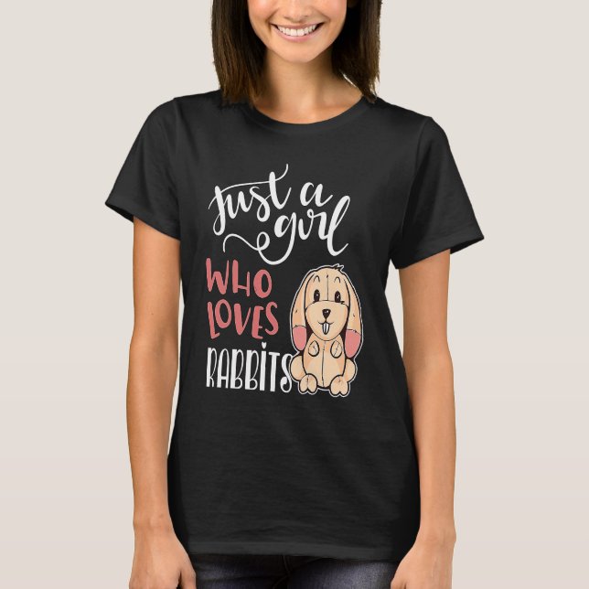T-shirt Juste une fille qui aime les lapins (Devant)