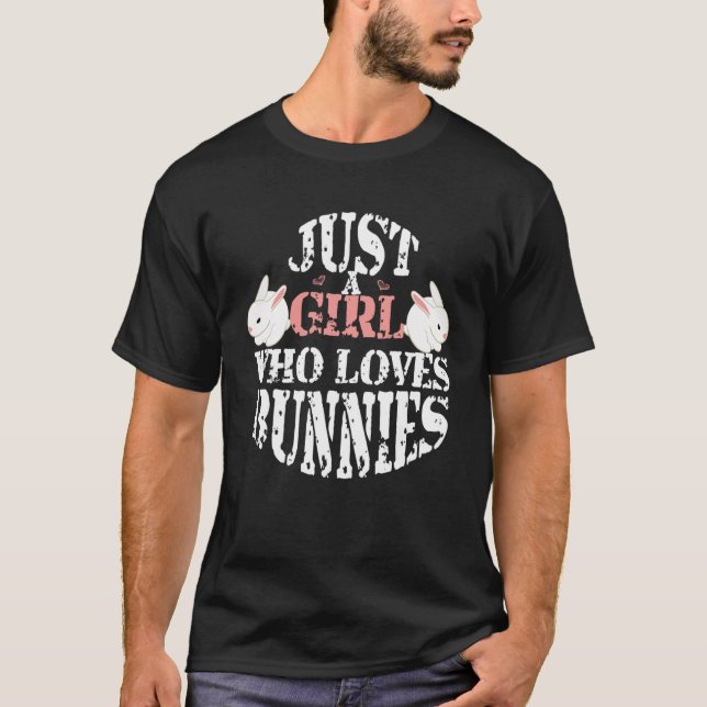 T-shirt Juste une fille qui aime les lapins (Devant)