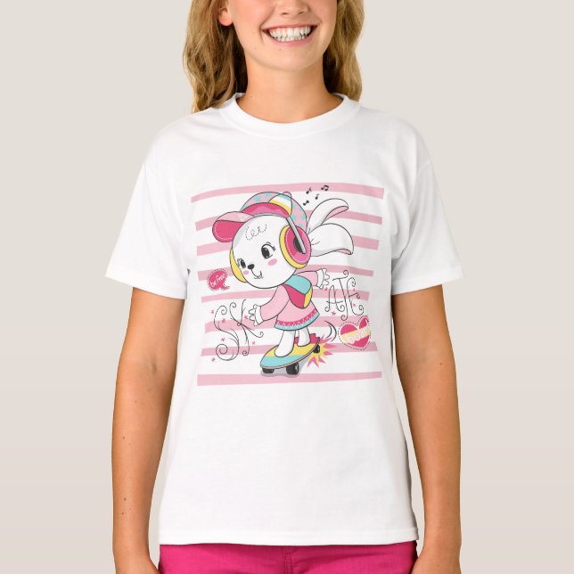 T-shirt Juste une fille qui aime les lapins (Devant)