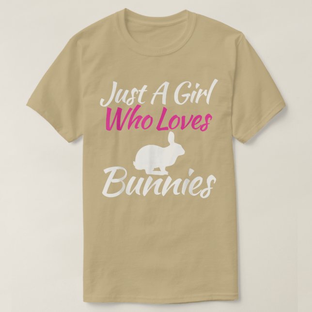 T-shirt Juste une fille qui aime les lapins Drôle Dire pou (Design devant)