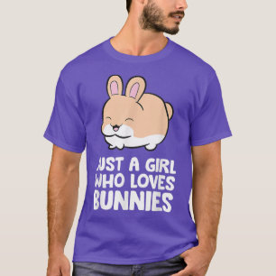 T-shirt Juste une fille qui aime les lapins femmes filles