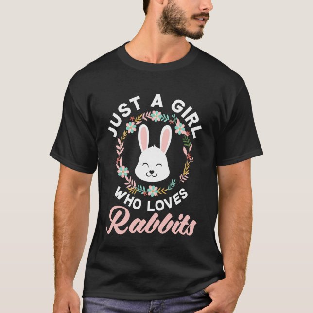 T-shirt Juste Une Fille Qui Aime Les Lapins Mignonne Pour  (Devant)
