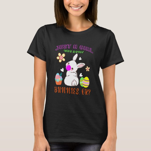 T-shirt Juste Une Fille Qui Aime Les Lapins Qui Soufflent  (Devant)