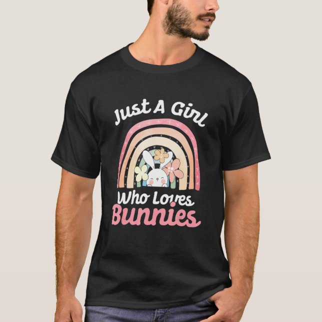 T-shirt Juste Une Fille Qui Aime Les Lapins Rabbit (Devant)