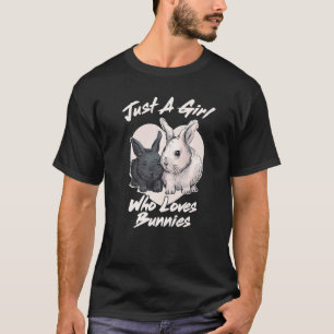 T-shirt Juste Une Fille Qui Aime Les Lapins Rabbit Mignonn