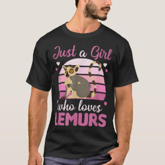 T-shirt Juste Une Fille Qui Aime Les Lémuriens Cute Lemur