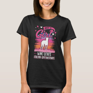T-shirt Juste une fille qui aime les lévriers italiens