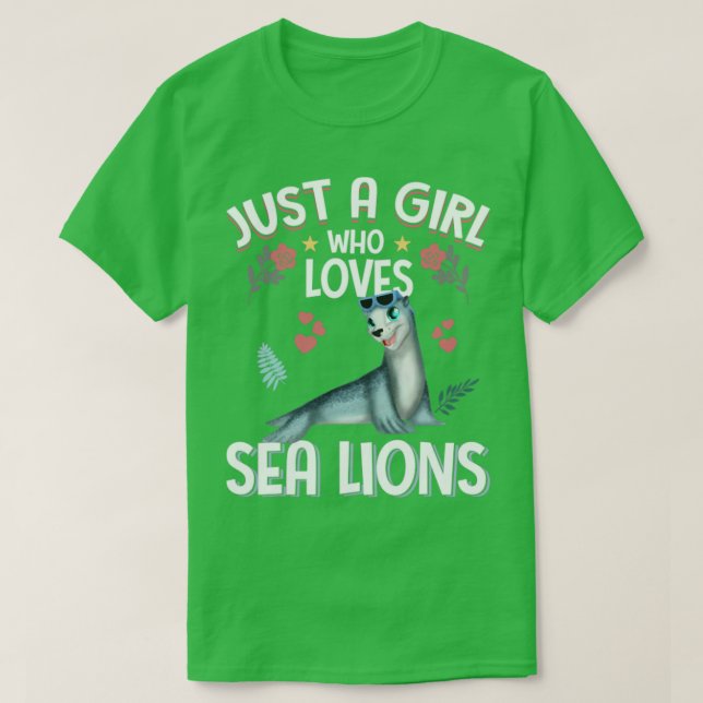 T-shirt Juste Une Fille Qui Aime Les Lions De Mer Mignonne (Design devant)