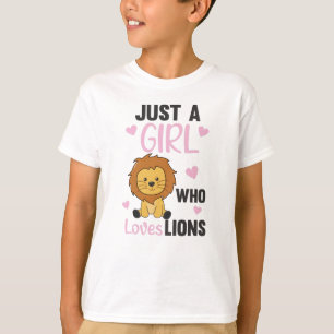 T-shirt Juste Une Fille Qui Aime Les Lions Mignons Lion Gr