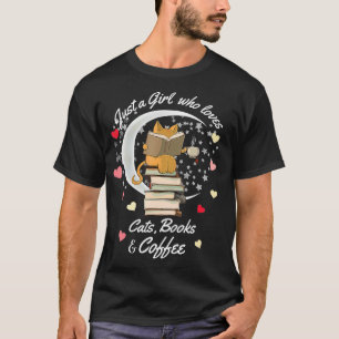 T-shirt Juste une fille qui aime les livres de chats et le