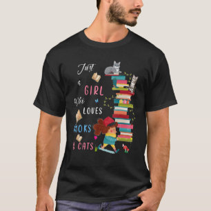 T-shirt Juste Une Fille Qui Aime Les Livres Et Les Chats