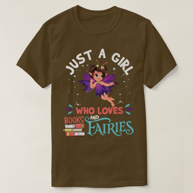 T-shirt Juste une fille qui aime les livres et les fées An (Design devant)