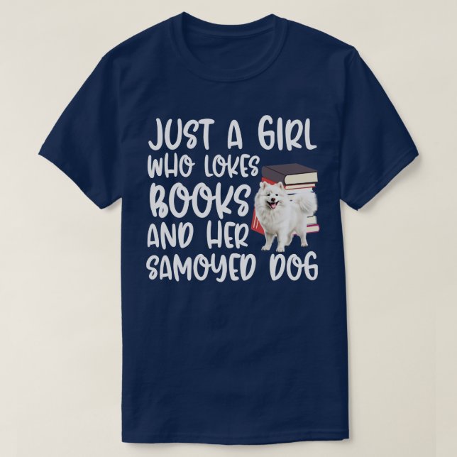 T-shirt Juste Une Fille Qui Aime Les Livres Et Son Chien S (Design devant)